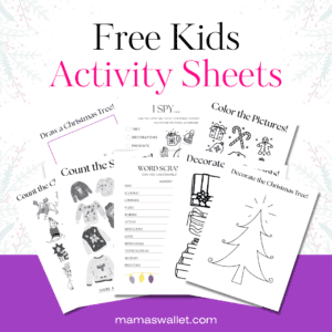 kids activity sheets