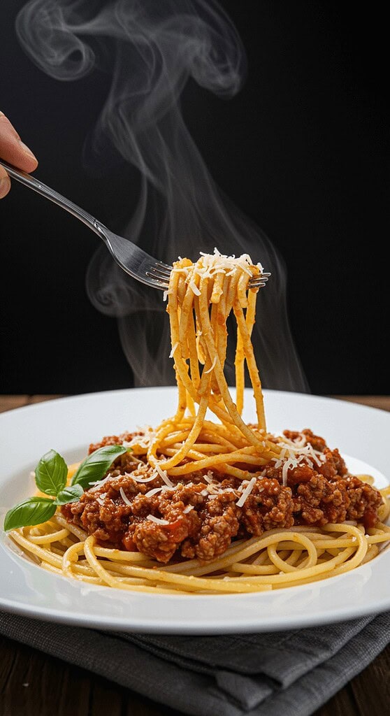 10 Easy Recipes With Ground Beef That Busy Moms Swear By 1 Smoked pasta with beef bolognese and melted cheese.