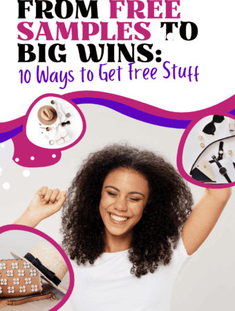 happy woman excited about free gifts
