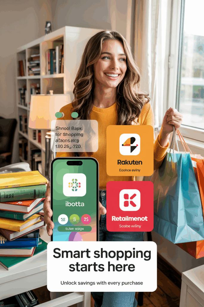 a woman holding a phone and a shopping bag