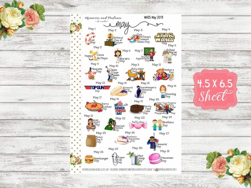 funny may planner stickers