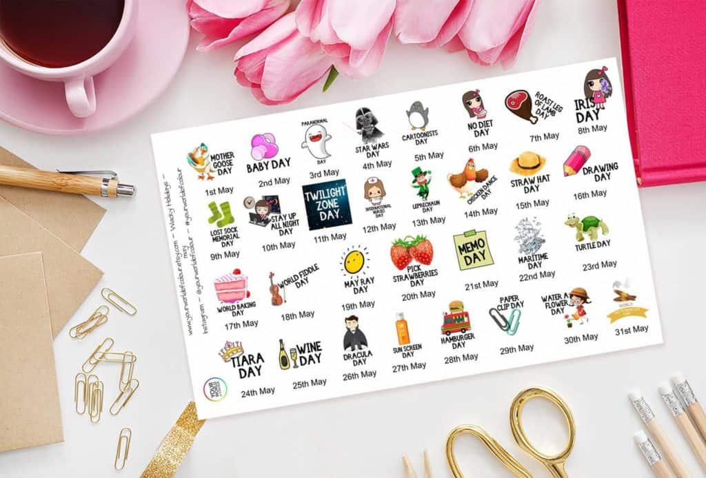 funny may calendar stickers
