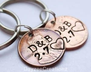 engraved penny keychains