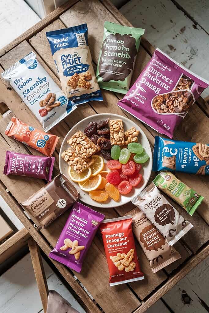 a plate of snacks on a table